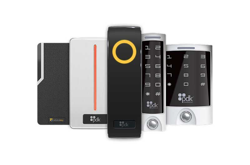 Image showing the reader options for ProdataKey including rfid reader, Bluetooth reader, and two numeric keypads,